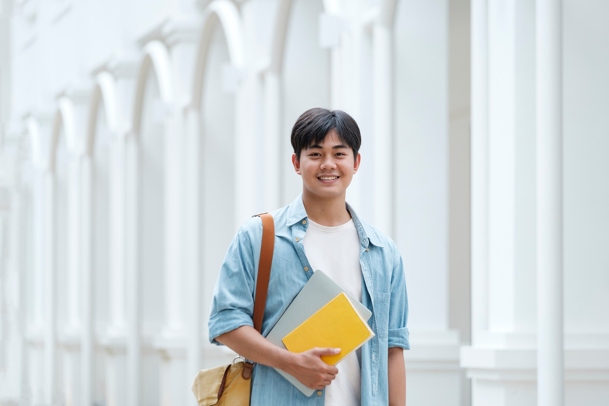 Young Male Student at University Campus